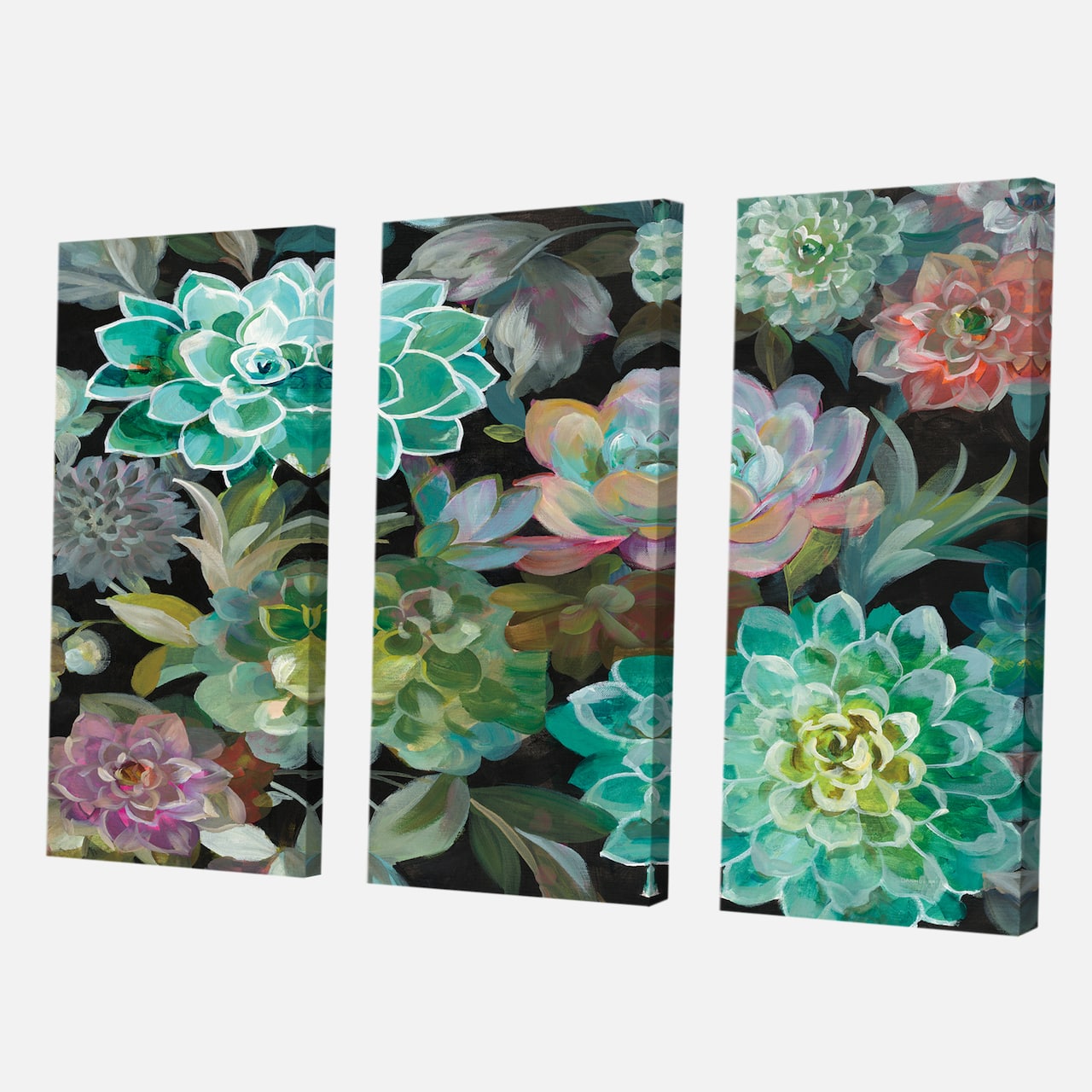 Designart - Floral Succulents - Traditional Canvas Artwork